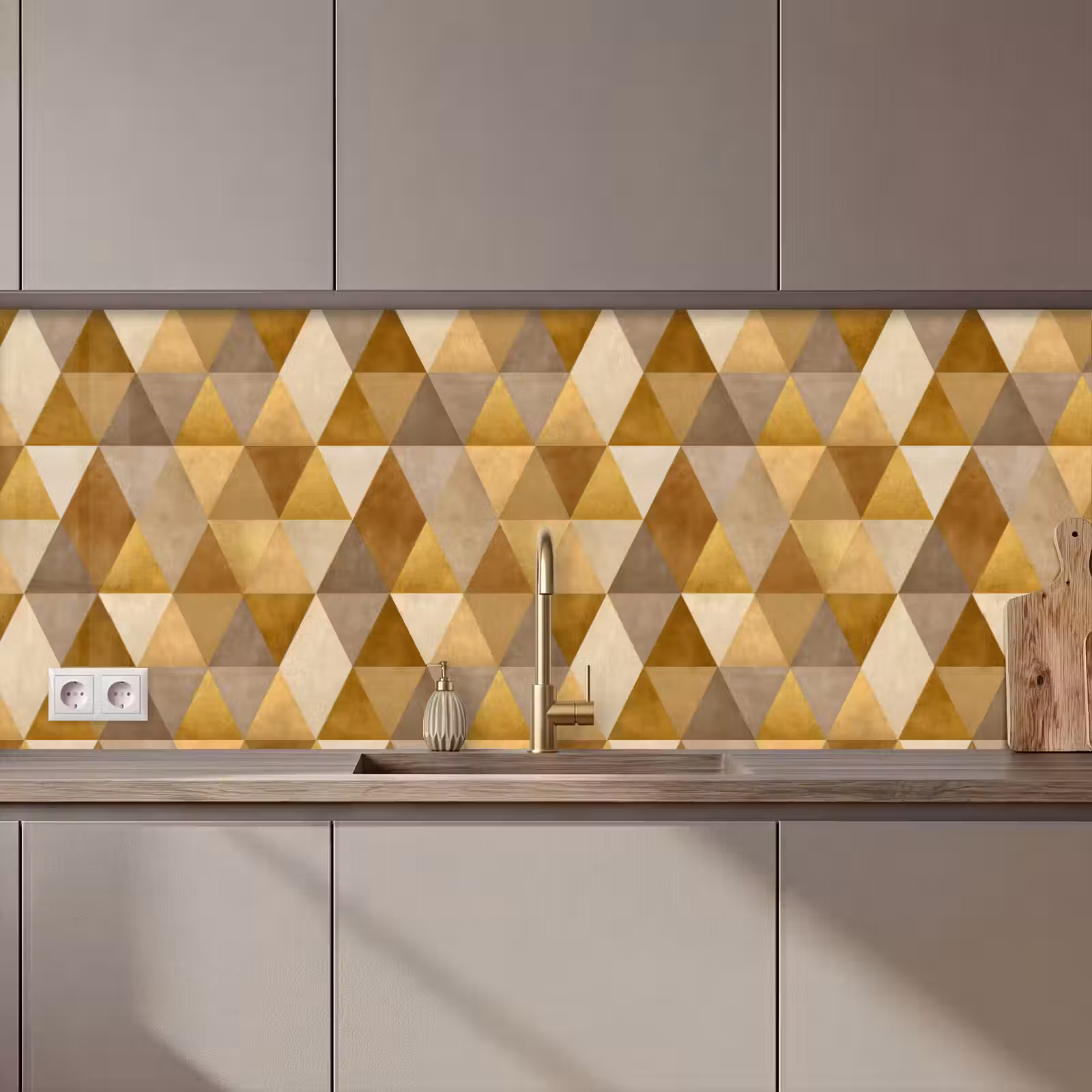 Schienale cucina - Geometrico - Triangolo - Oro — 1