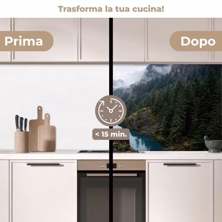 Schienale cucina - Cascata - Alberi - Montagne — 3
