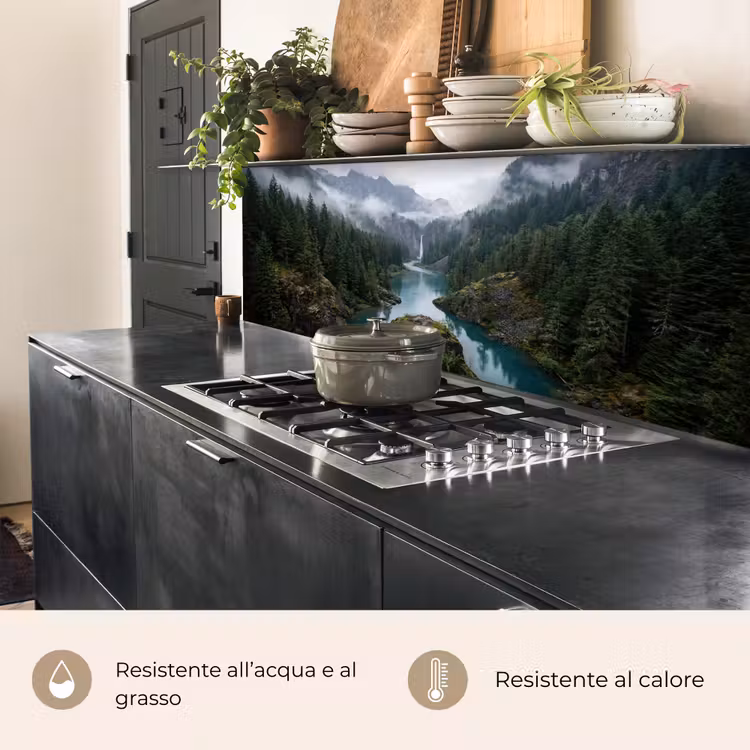 Schienale cucina - Cascata - Alberi - Montagne — 5