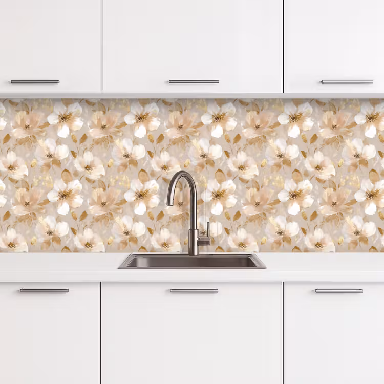 Schienale cucina - Fiori - artistici - Oro — 4