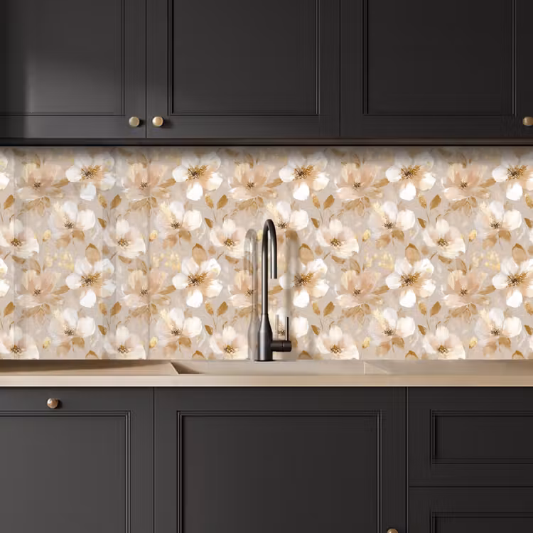 Schienale cucina - Fiori - artistici - Oro — 6