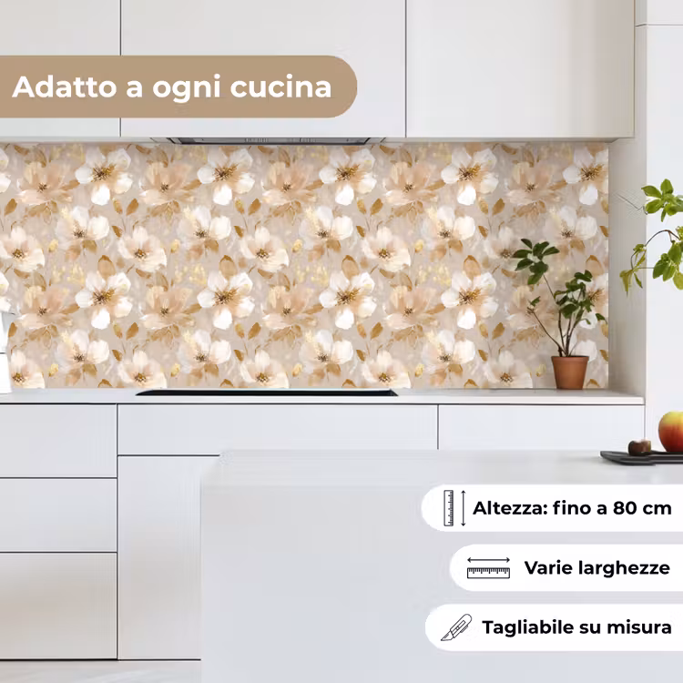 Schienale cucina - Fiori - artistici - Oro — 7