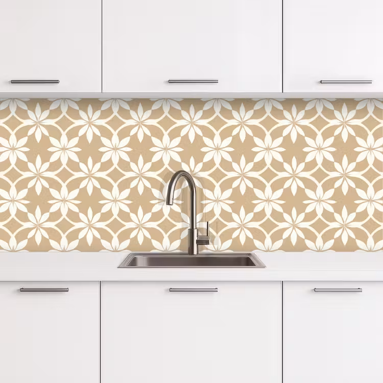 Schienale cucina - Fiori - Motivo - Beige — 4