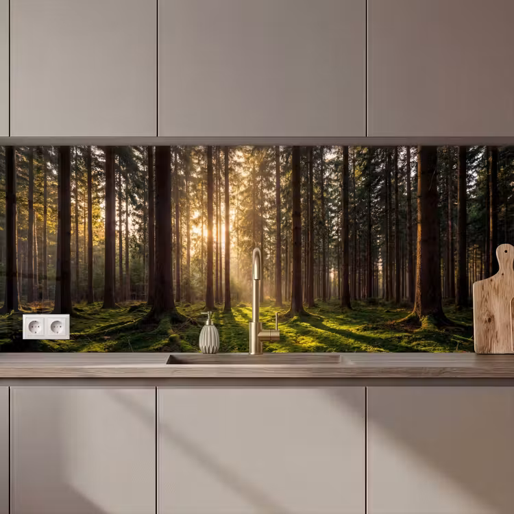 Schienale cucina - Foresta - Erba - Luce del sole — 1
