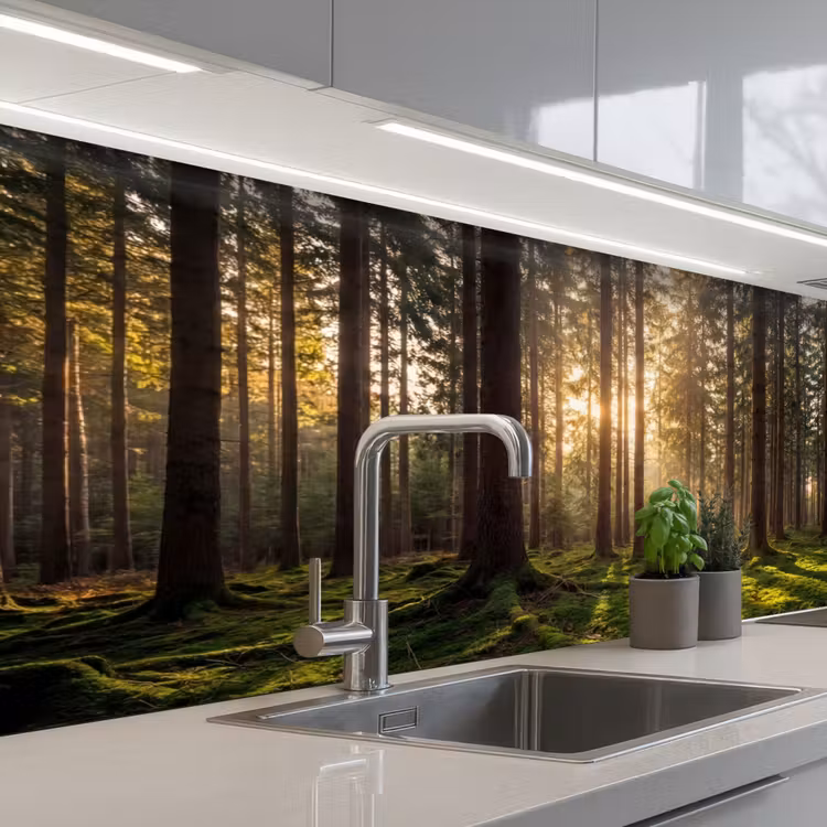 Schienale cucina - Foresta - Erba - Luce del sole — 2