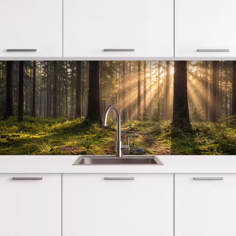 Schienale cucina - Foresta - Luce solare - Erba — 4
