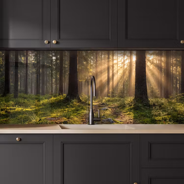 Schienale cucina - Foresta - Luce solare - Erba — 6