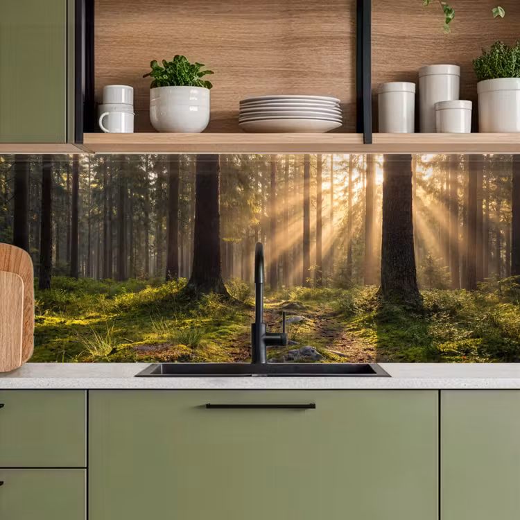 Schienale cucina - Foresta - Luce solare - Erba — 8