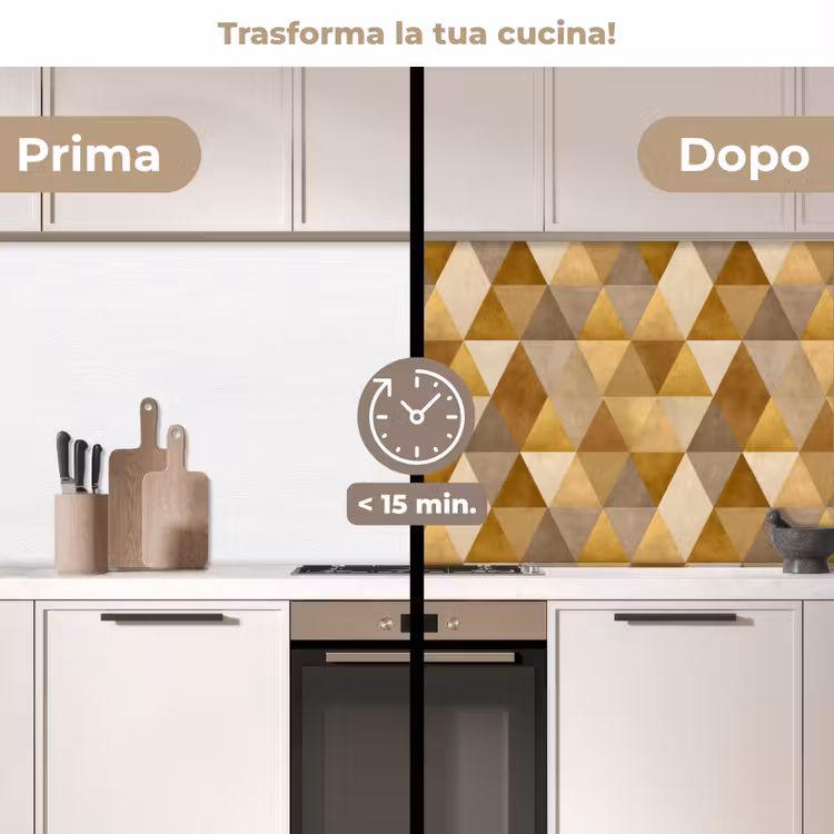 Schienale cucina - Geometrico - Triangolo - Oro — 3