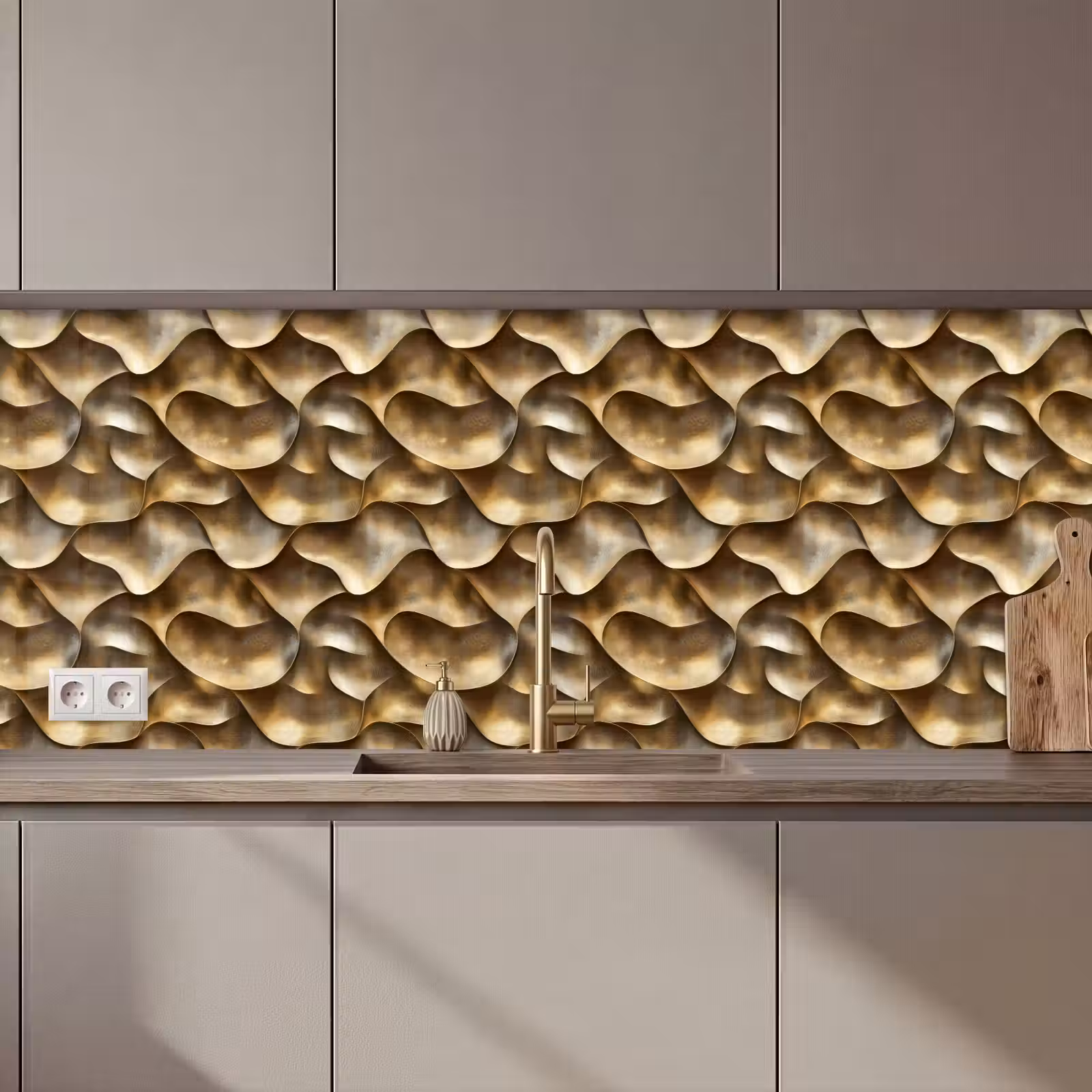 Schienale cucina - Astratto - Antico - Oro — 1