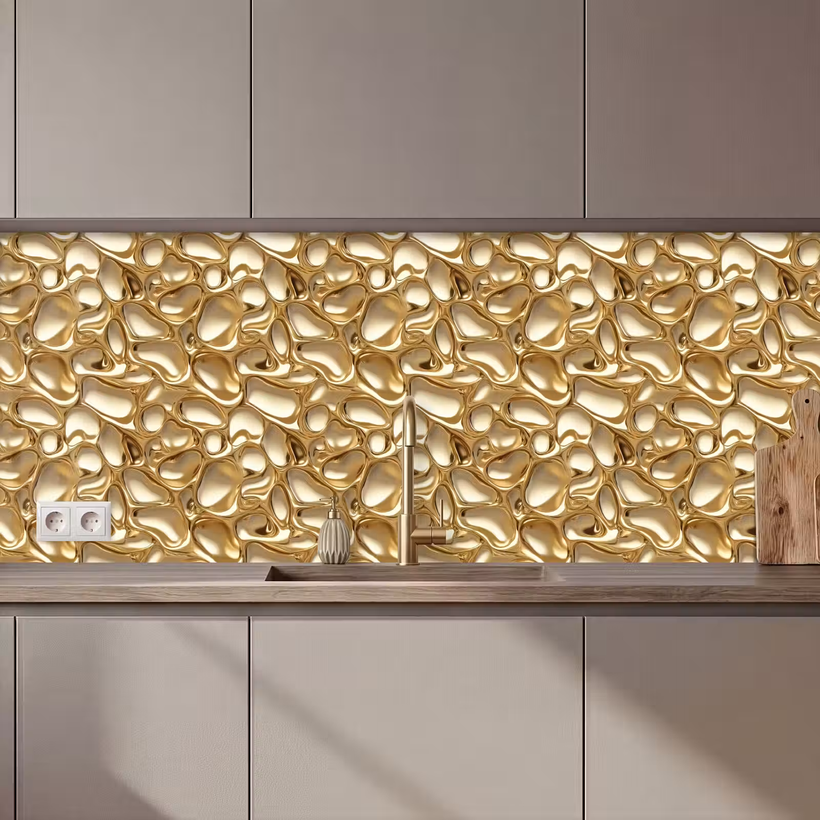 Schienale cucina - Astratto - Moderno - Oro — 1