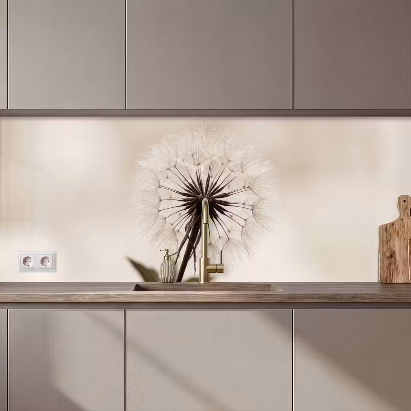 Schienale cucina - Dandelion - Minimalista - Bianco — 1