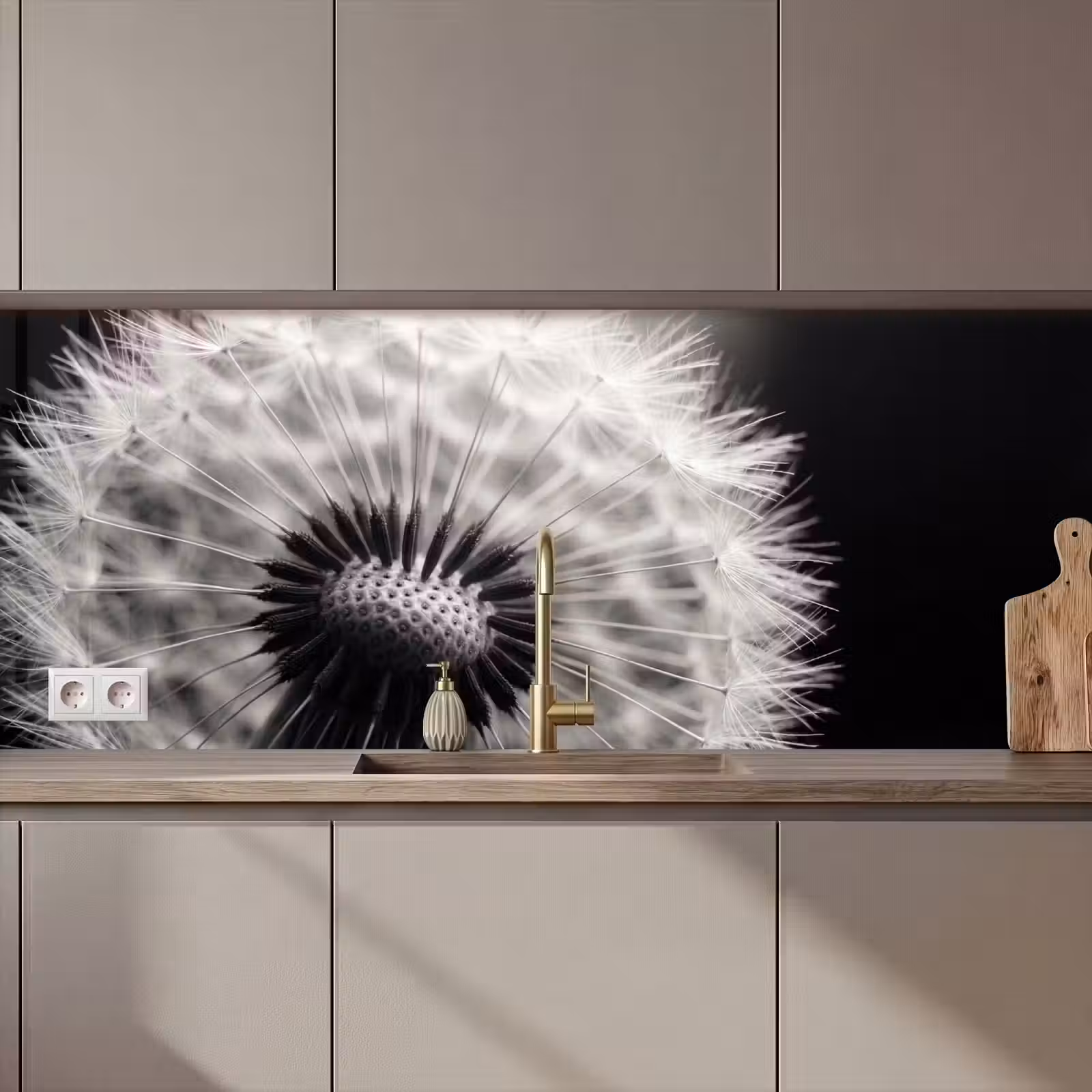Schienale cucina - Dente di leone - Nero - Bianco — 1