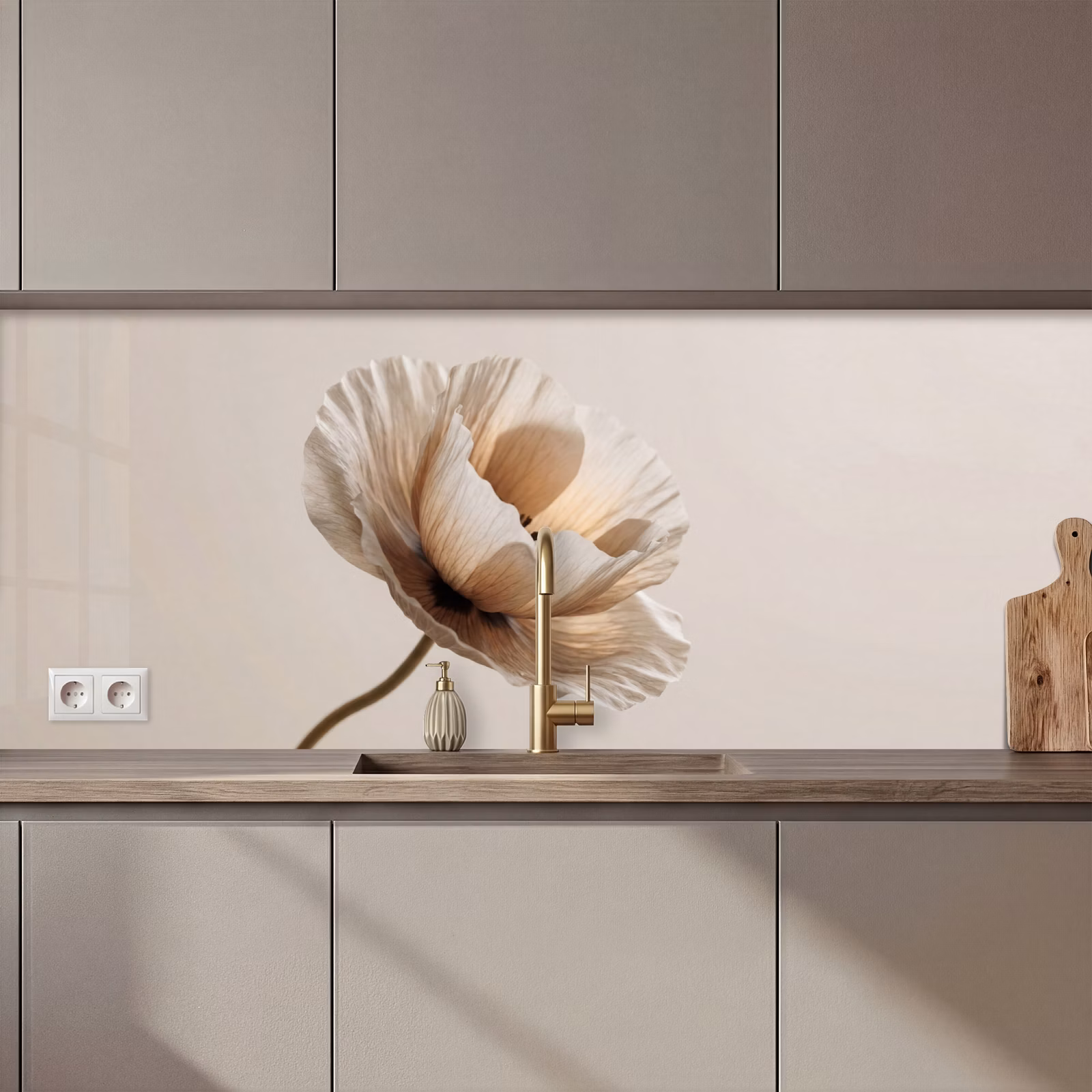 Schienale cucina - Fiore - Beige - Crema — 1