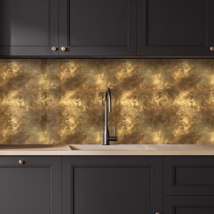 Schienale cucina - Antico - aspetto metallico - Oro — 6