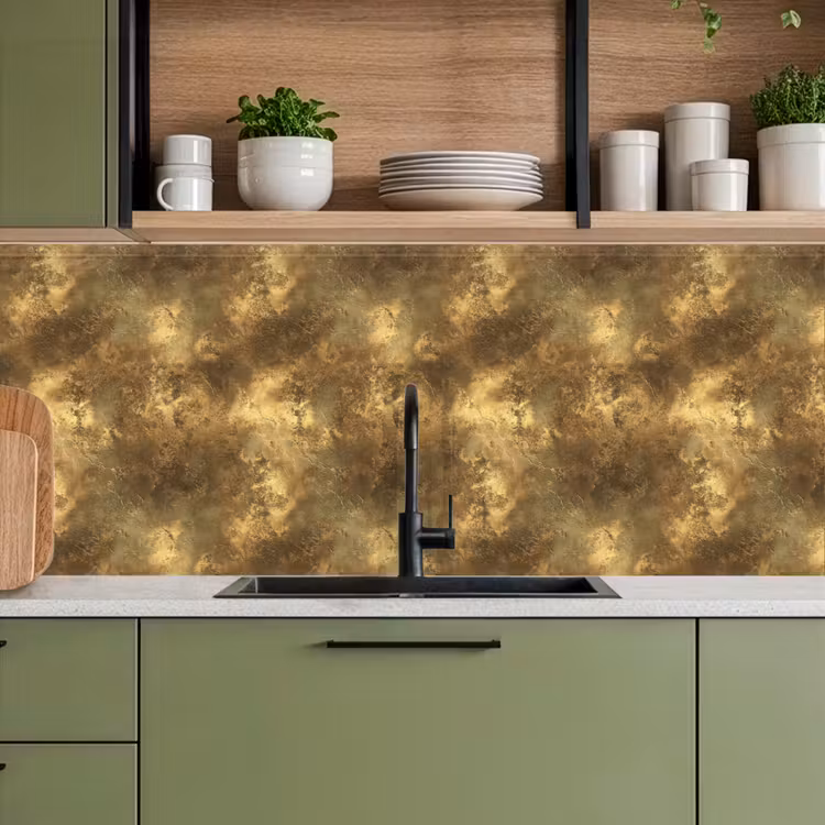 Schienale cucina - Antico - aspetto metallico - Oro — 8