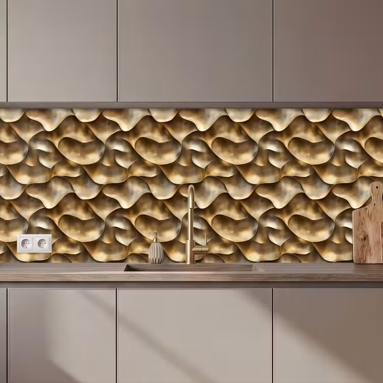 Schienale cucina - Astratto - Antico - Oro — 1