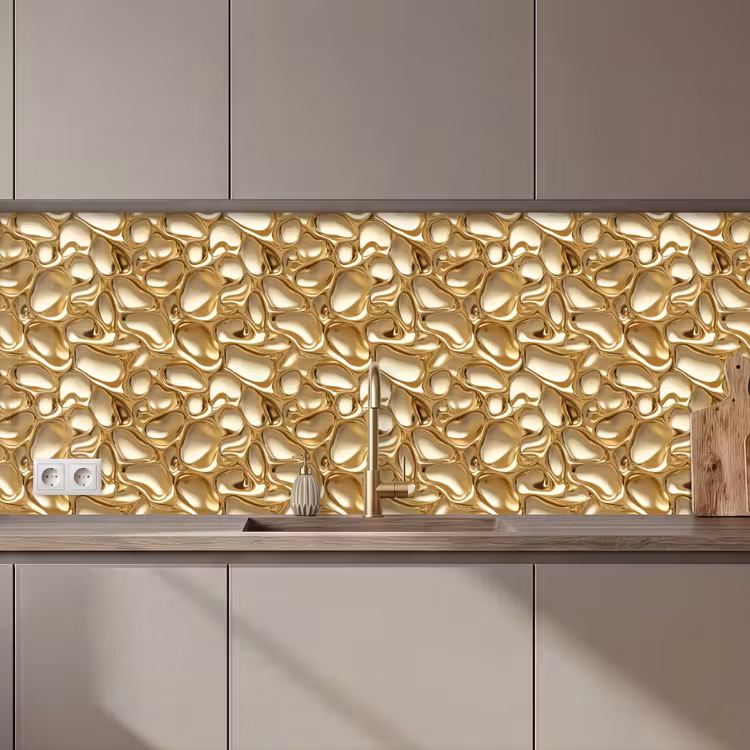 Schienale cucina - Astratto - Moderno - Oro — 1