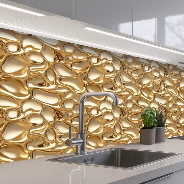 Schienale cucina - Astratto - Moderno - Oro — 2
