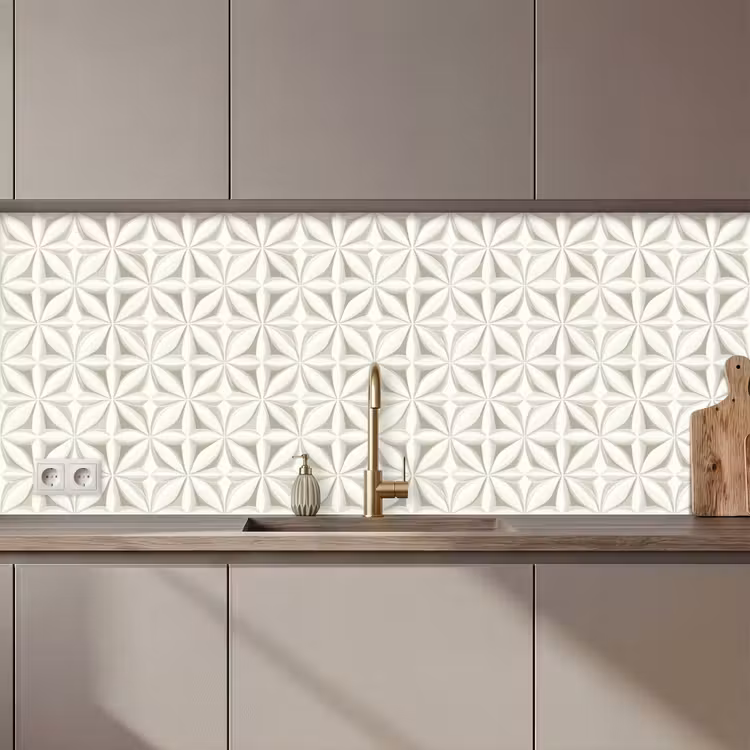 Schienale cucina - Astratto - Texture - Grigio - Bianco — 1