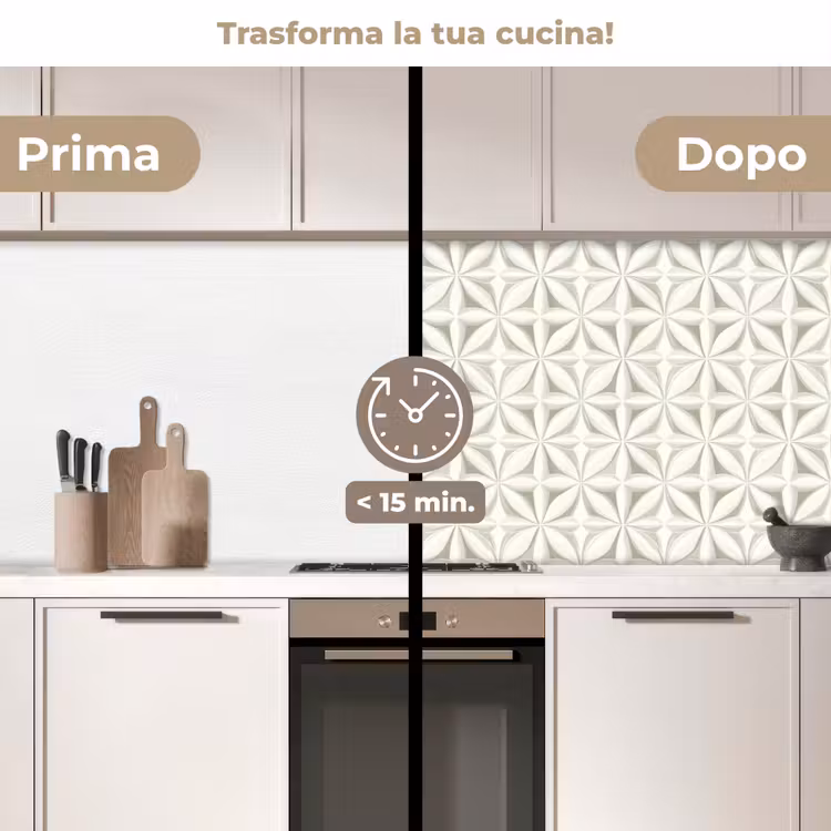 Schienale cucina - Astratto - Texture - Grigio - Bianco — 3