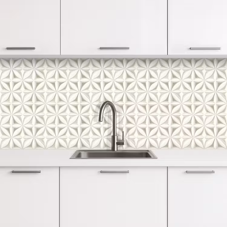 Schienale cucina - Astratto - Texture - Grigio - Bianco — 4