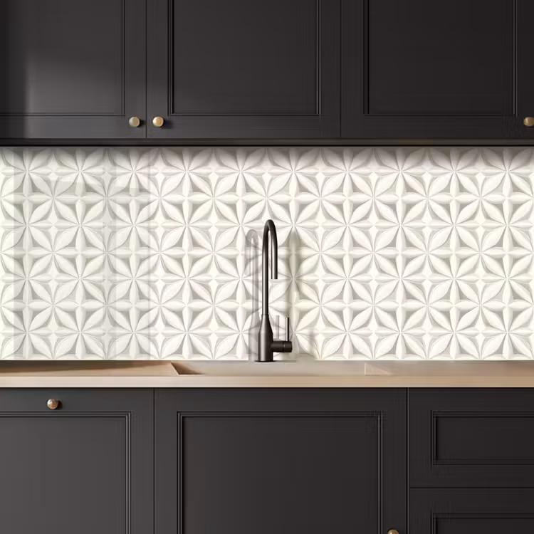 Schienale cucina - Astratto - Texture - Grigio - Bianco — 6