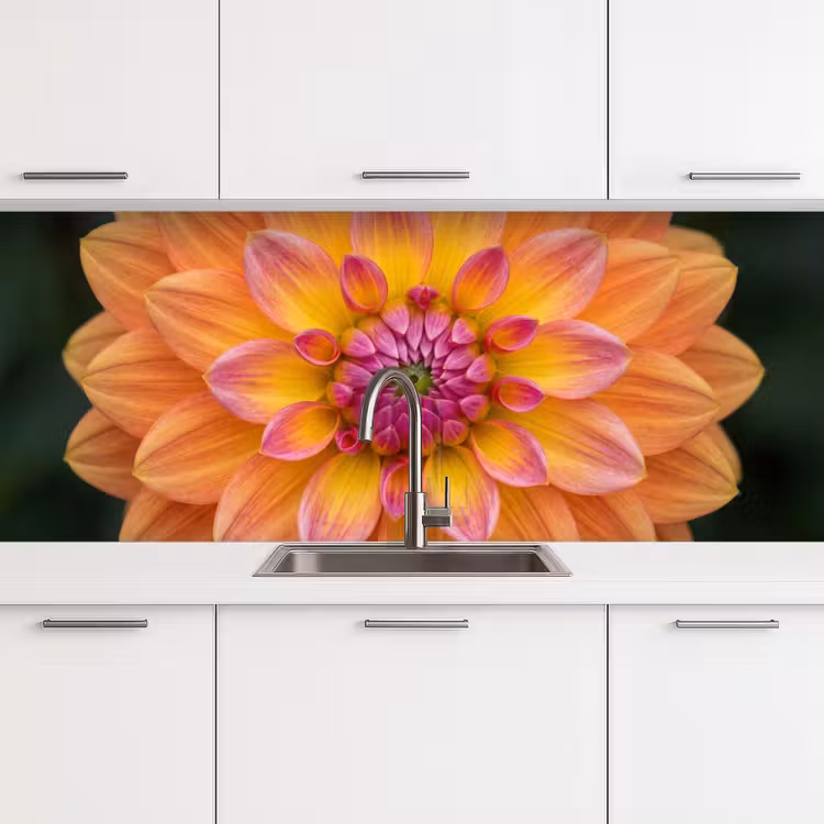 Schienale cucina - Dalia - Fiore - Arancione — 4