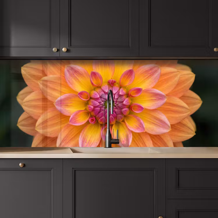 Schienale cucina - Dalia - Fiore - Arancione — 6