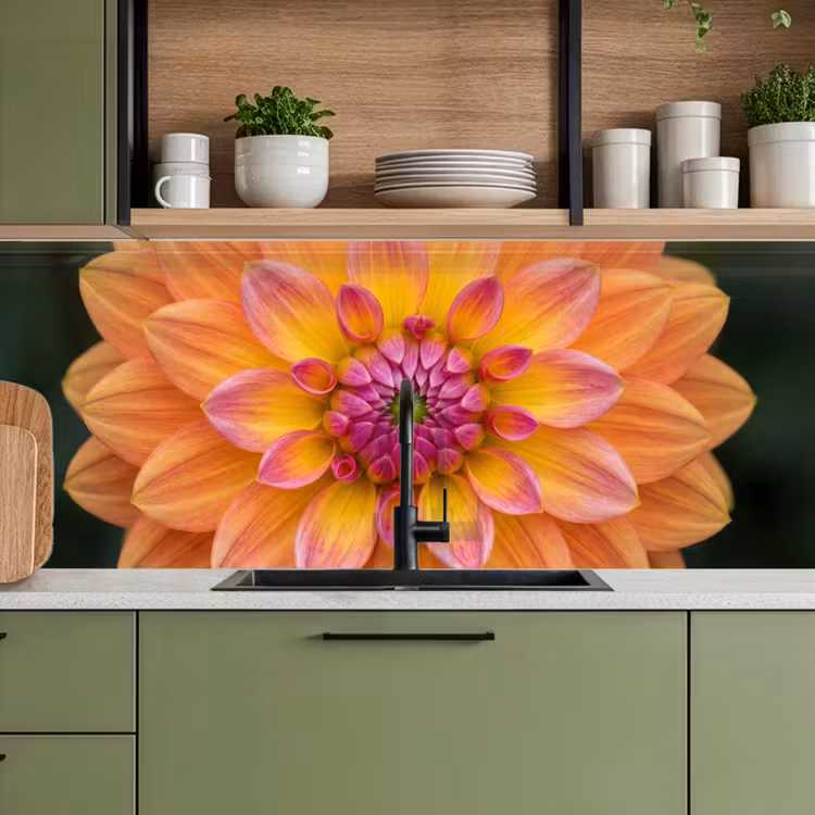 Schienale cucina - Dalia - Fiore - Arancione — 8