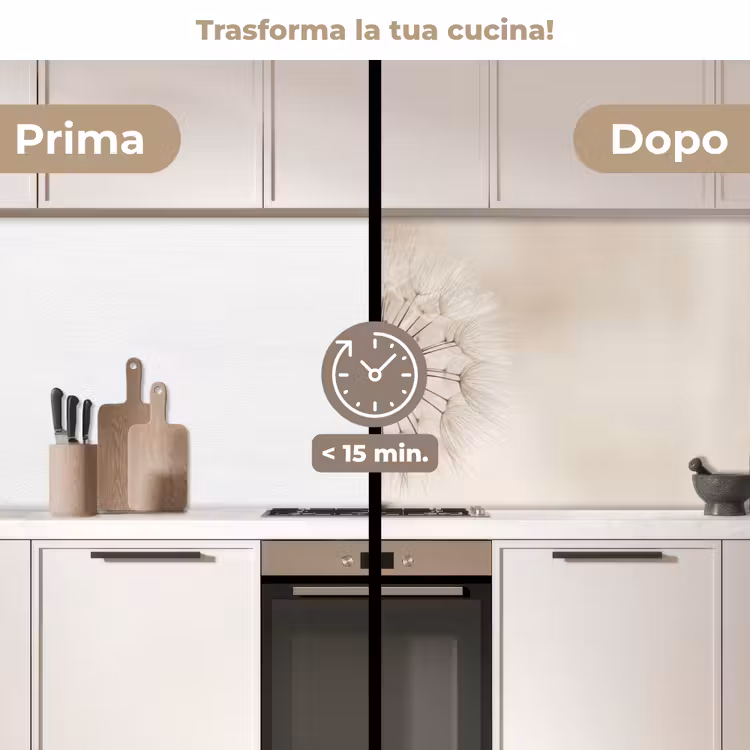 Schienale cucina - Dandelion - Minimalista - Bianco — 3