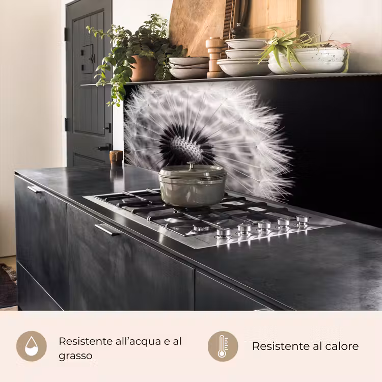 Schienale cucina - Dente di leone - Nero - Bianco — 5