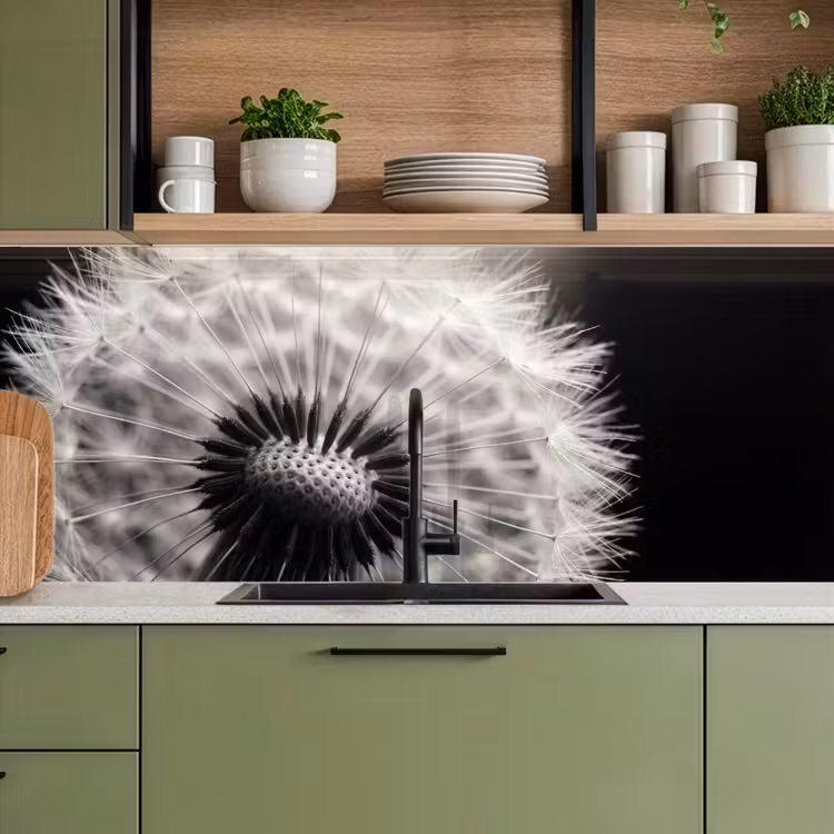 Schienale cucina - Dente di leone - Nero - Bianco — 8