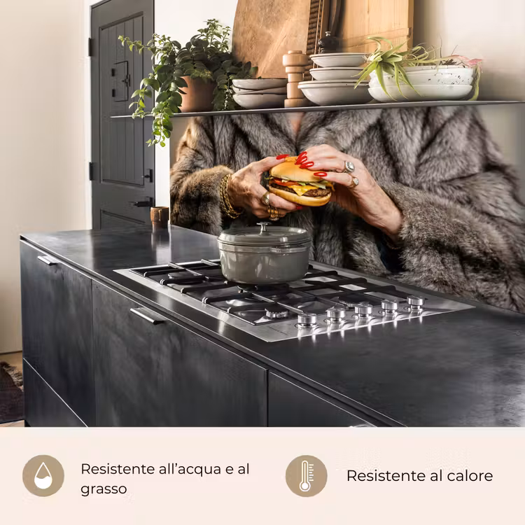 Schienale cucina - Donna - Hamburger - Pelliccia — 5