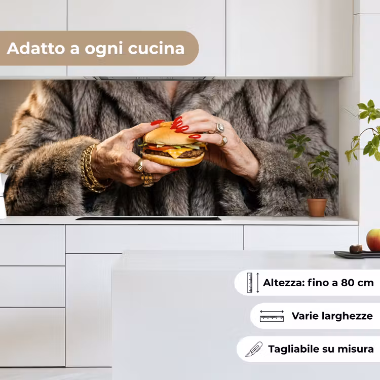 Schienale cucina - Donna - Hamburger - Pelliccia — 7