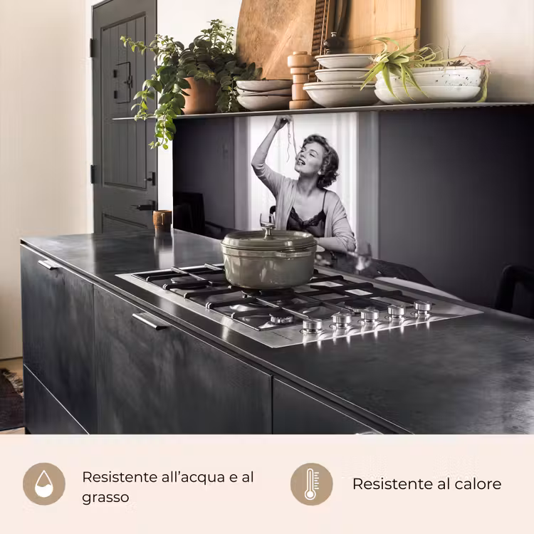 Schienale cucina - Donna - Spaghetti - Nero - Bianco — 5