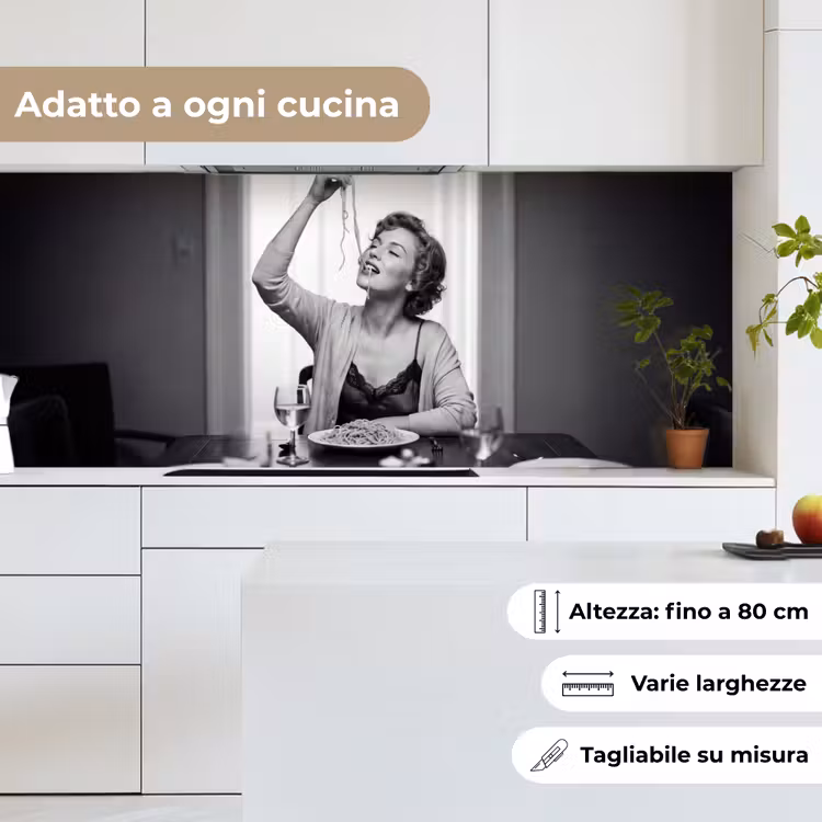Schienale cucina - Donna - Spaghetti - Nero - Bianco — 7