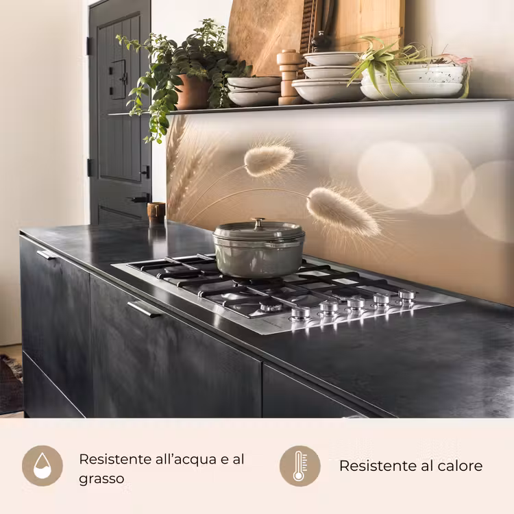 Schienale cucina - Erba a coda di castoro - Peli di grano - Luce solare — 5