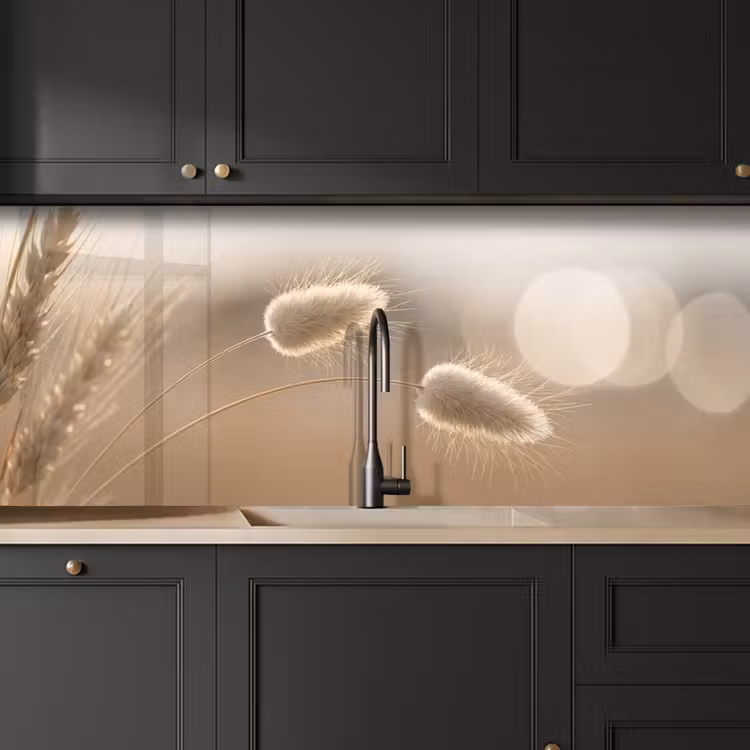 Schienale cucina - Erba a coda di castoro - Peli di grano - Luce solare — 6