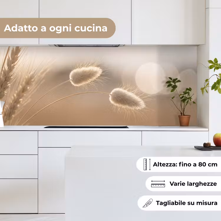 Schienale cucina - Erba a coda di castoro - Peli di grano - Luce solare — 7