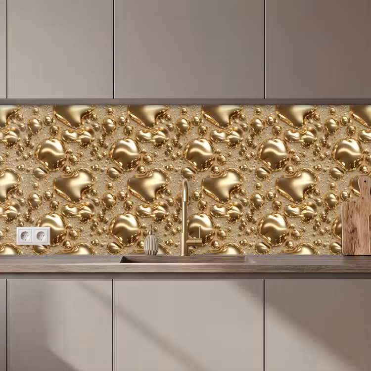 Schienale cucina - Gocce - Organico - Oro — 1
