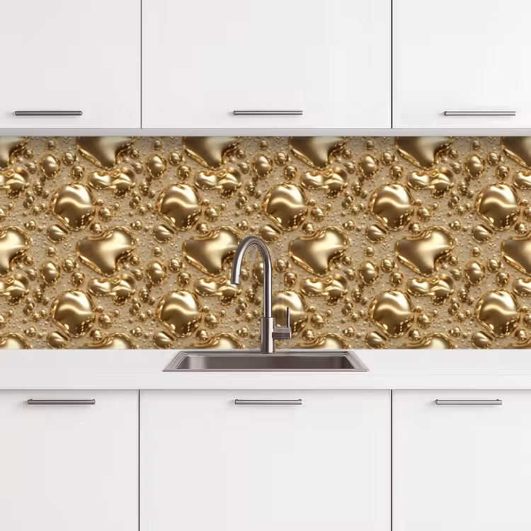 Schienale cucina - Gocce - Organico - Oro — 4