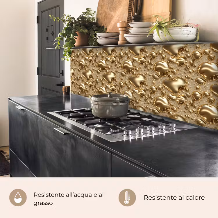 Schienale cucina - Gocce - Organico - Oro — 5