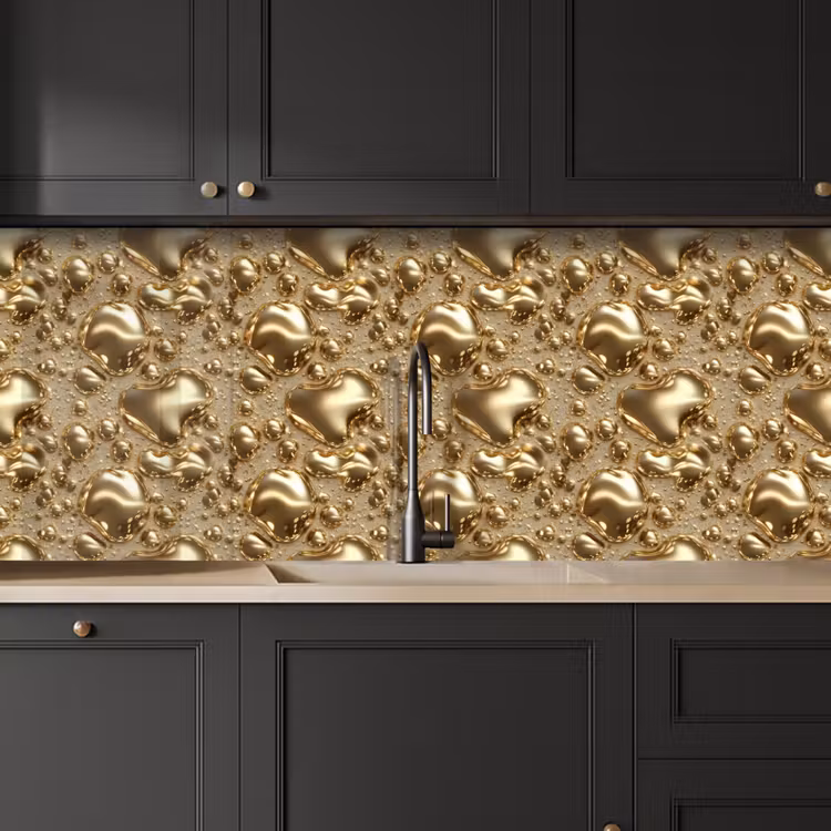 Schienale cucina - Gocce - Organico - Oro — 6