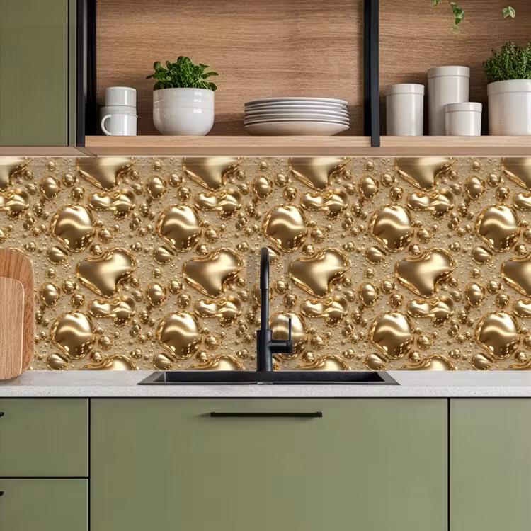 Schienale cucina - Gocce - Organico - Oro — 8