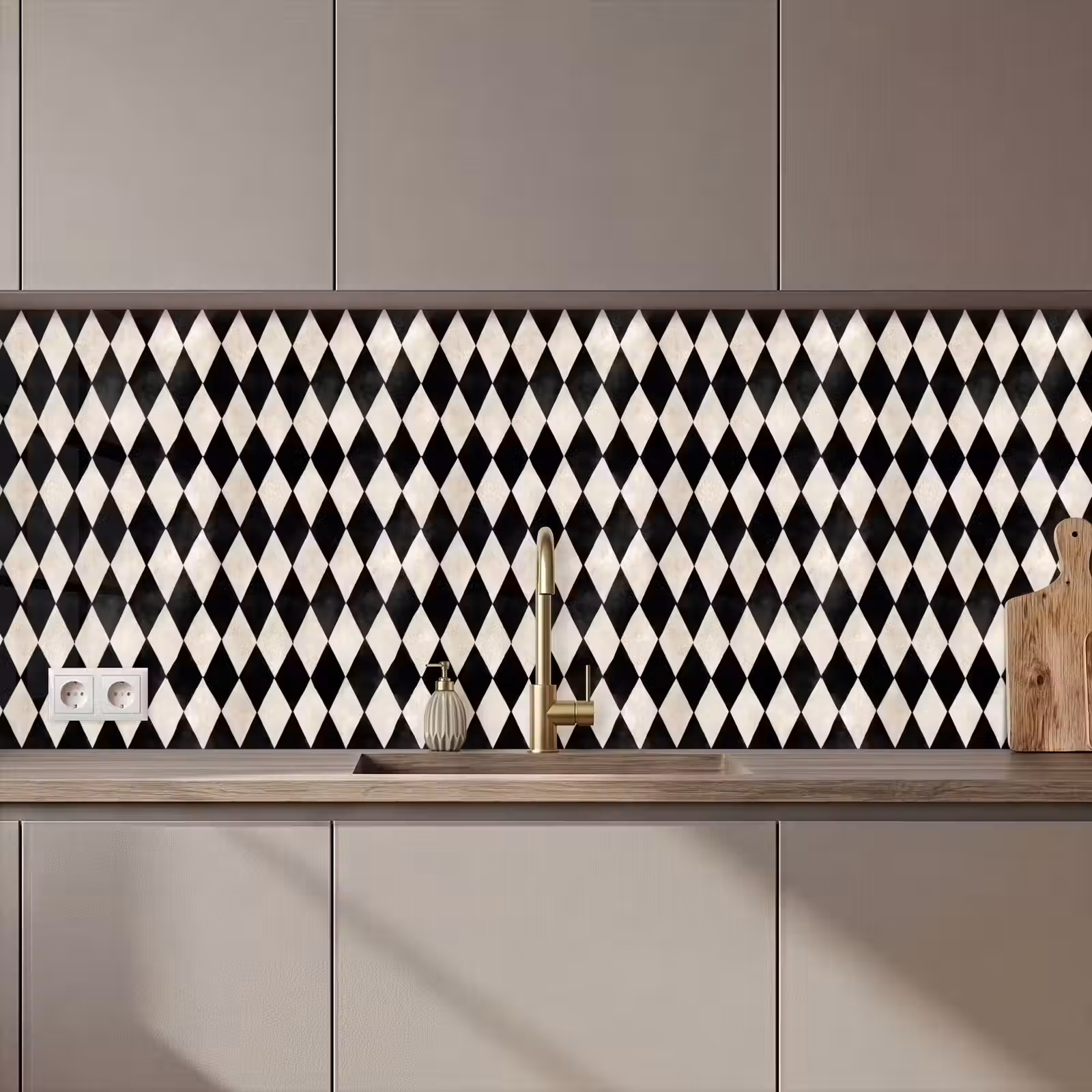 Schienale cucina - Classico - Modello - Nero — 1