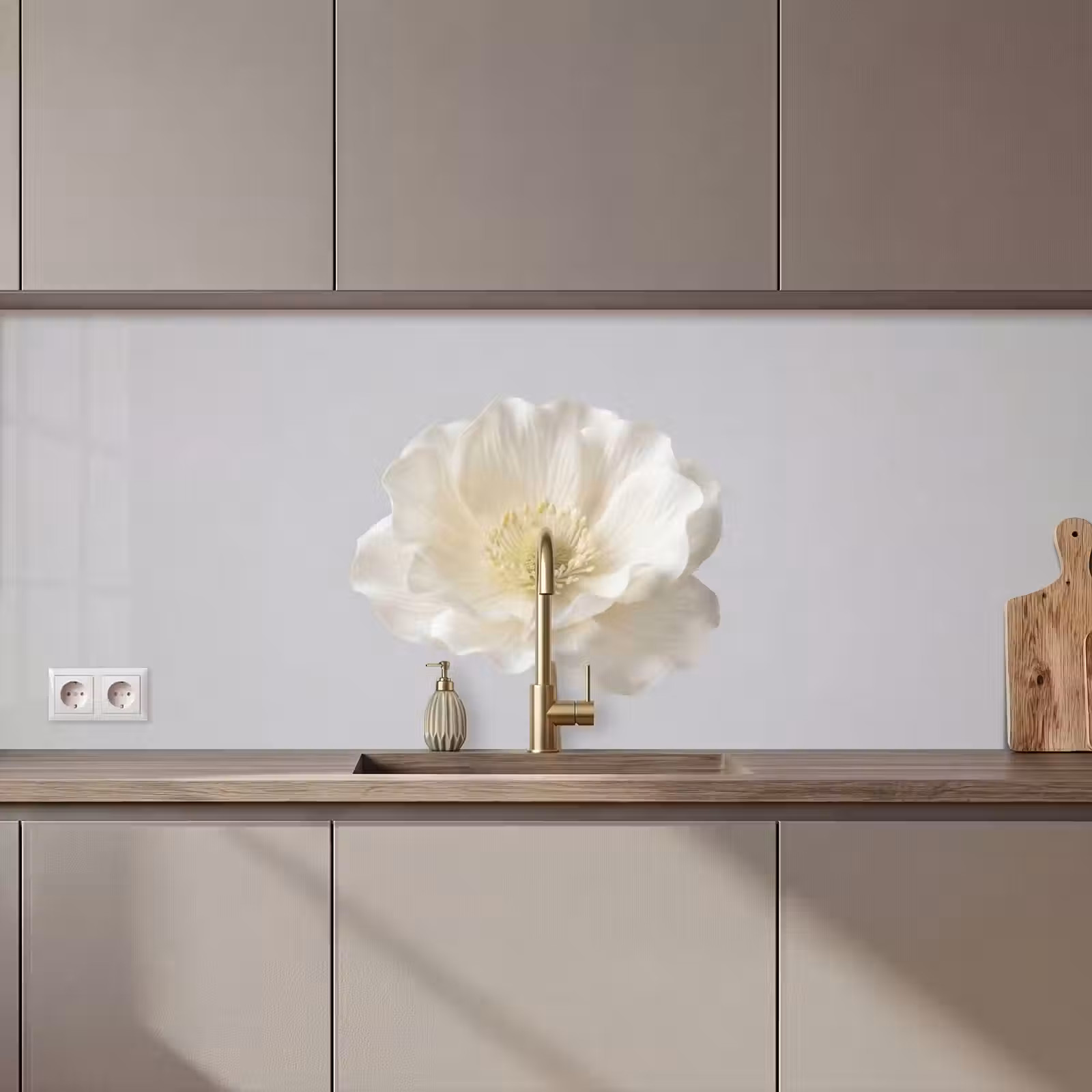 Schienale cucina - Fiore - Minimalista - Bianco — 1