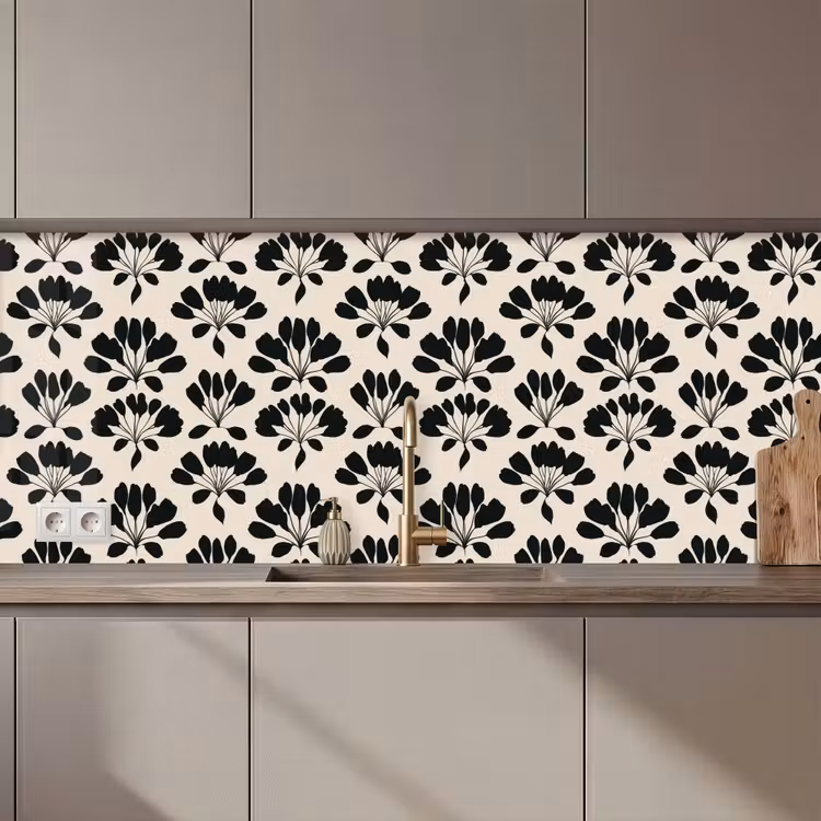 Schienale cucina - Astratto - Motivo - Nero — 1