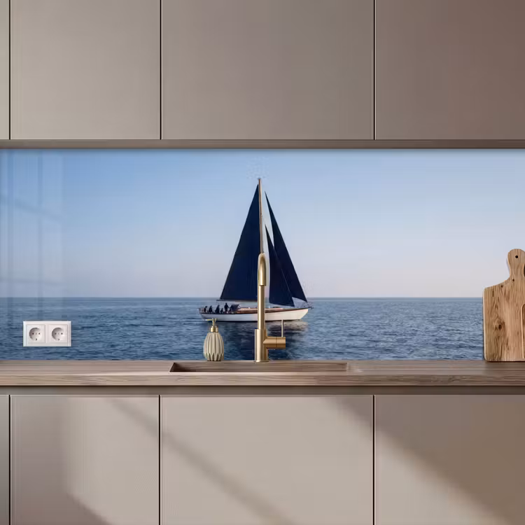Schienale cucina - Barca a vela - Mare - Blu — 1
