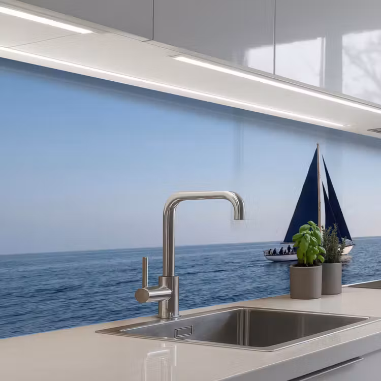 Schienale cucina - Barca a vela - Mare - Blu — 2